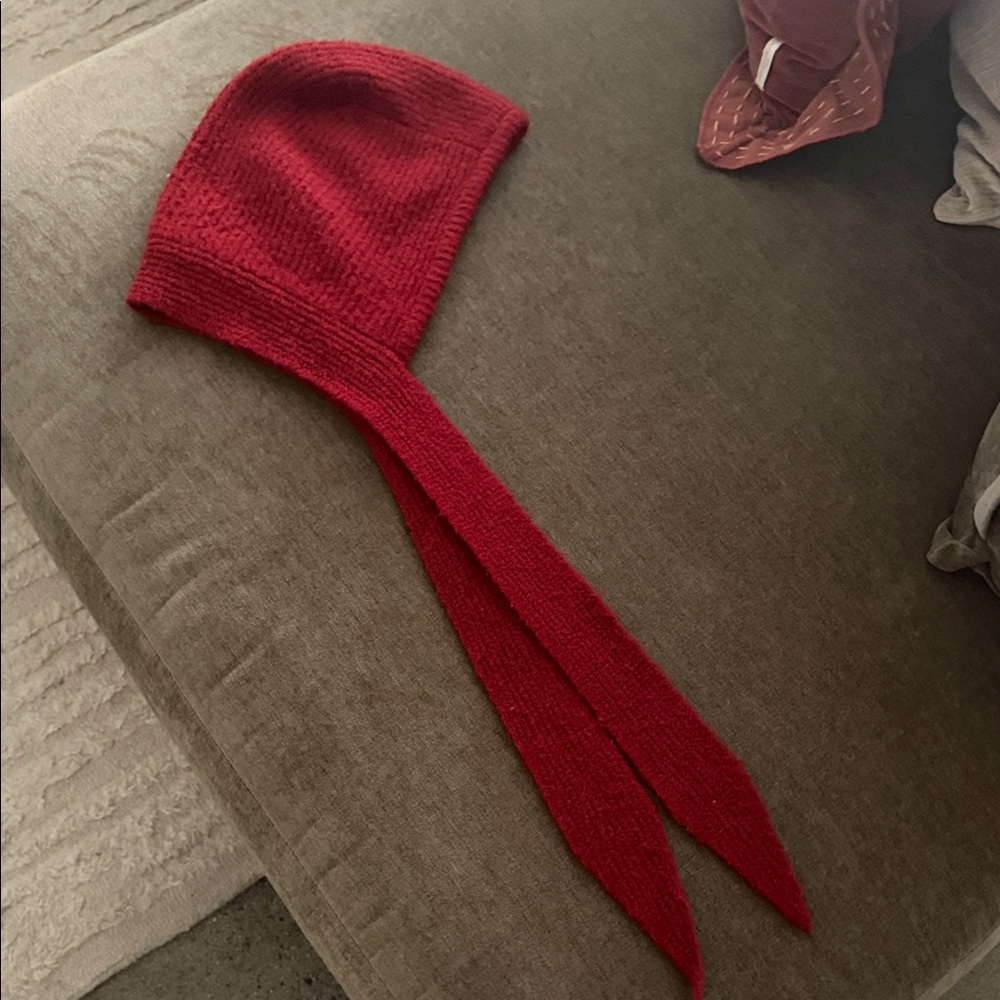 Free people balabonnet Knit Red Long-Tail Beanie Hat
